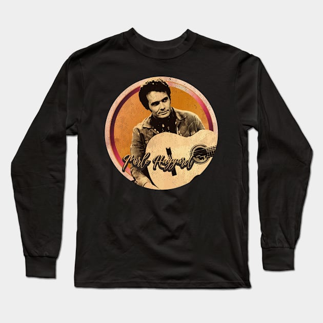 merle haggard// 29 Art Drawing me Long Sleeve T-Shirt by katroxdesignshopart444